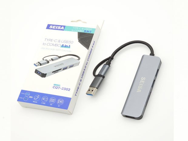 &+ HUB TIPO USB MACBOOK CQT-2302 5 EN 1 SEISA